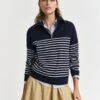 Gant Pure Cotton Ribbed Striped Sweatshirt