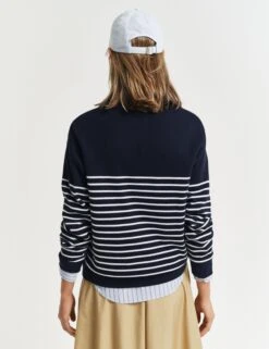 Gant Pure Cotton Ribbed Striped Sweatshirt -Marksandspencer Sale Store Pure Cotton Ribbed Striped Sweatshirt 3