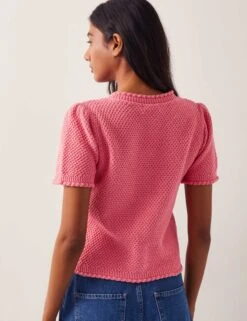 MONSOON Pure Cotton Short Sleeve Cardigan -Marksandspencer Sale Store Pure Cotton Short Sleeve Cardigan 2