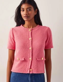 MONSOON Pure Cotton Short Sleeve Cardigan