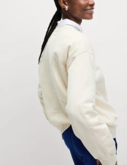 Pure Cotton Slogan Relaxed Sweatshirt -Marksandspencer Sale Store Pure Cotton Slogan Relaxed Sweatshirt 5