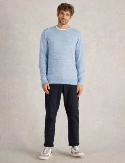 WHITE STUFF Pure Cotton Space Dye Crew Neck Jumper -Marksandspencer Sale Store Pure Cotton Space Dye Crew Neck Jumper 2