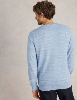 WHITE STUFF Pure Cotton Space Dye Crew Neck Jumper -Marksandspencer Sale Store Pure Cotton Space Dye Crew Neck Jumper 3
