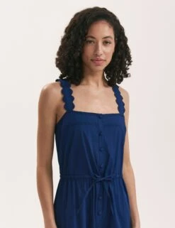 Pure Cotton Square Neck Midi Tiered Dress -Marksandspencer Sale Store Pure Cotton Square Neck Midi Tiered Dress 2