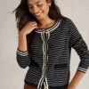 WHITE STUFF Pure Cotton Striped Button Front Cardigan -Marksandspencer Sale Store Pure Cotton Striped Button Front Cardigan