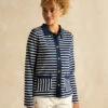 Joules Pure Cotton Striped Collared Cardigan