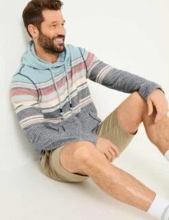 Pure Cotton Striped Hoodie -Marksandspencer Sale Store Pure Cotton Striped Hoodie 2