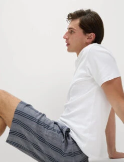 Pure Cotton Striped Loungewear Shorts