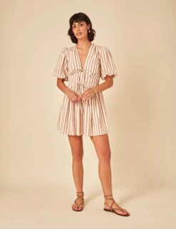 Pure Cotton Striped Mini Smock Dress