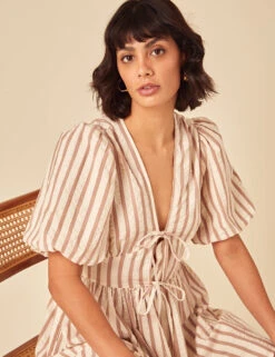 Pure Cotton Striped Mini Smock Dress -Marksandspencer Sale Store Pure Cotton Striped Mini Smock Dress 3