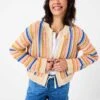 Pure Cotton Striped Open Front Cardigan