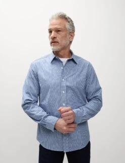 Pure Cotton Striped Oxford Shirt -Marksandspencer Sale Store Pure Cotton Striped Oxford Shirt 3