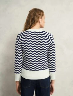 Pure Cotton Striped Pointelle Cardigan -Marksandspencer Sale Store Pure Cotton Striped Pointelle Cardigan 3