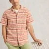 WHITE STUFF Pure Cotton Striped Short Sleeve Shirt