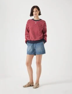 Pure Cotton Striped Sweatshirt 13 Pure Cotton Striped Sweatshirt -Marksandspencer Sale Store Pure Cotton Striped Sweatshirt 3