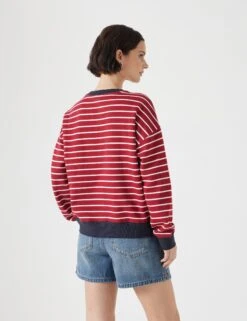 Pure Cotton Striped Sweatshirt 14 Pure Cotton Striped Sweatshirt -Marksandspencer Sale Store Pure Cotton Striped Sweatshirt 4