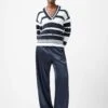 French Connection Pure Cotton Striped V-Neck Jumper -Marksandspencer Sale Store Pure Cotton Striped V Neck Jumper