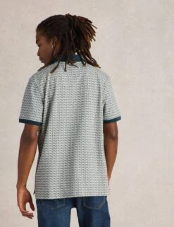 WHITE STUFF Pure Cotton Tape Print Polo Shirt -Marksandspencer Sale Store Pure Cotton Tape Print Polo Shirt 3