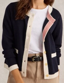 WHITE STUFF Pure Cotton Textured Cardigan -Marksandspencer Sale Store Pure Cotton Textured Cardigan 4