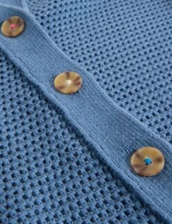 WHITE STUFF Pure Cotton Textured Collared Cardigan -Marksandspencer Sale Store Pure Cotton Textured Collared Cardigan 6