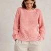 WHITE STUFF Pure Cotton Textured Crew Neck Jumper -Marksandspencer Sale Store Pure Cotton Textured Crew Neck Jumper