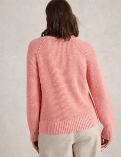 WHITE STUFF Pure Cotton Textured Crew Neck Jumper -Marksandspencer Sale Store Pure Cotton Textured Crew Neck Jumper 3