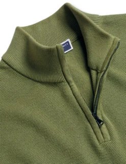 Pure Cotton Textured Half-Zip Jumper -Marksandspencer Sale Store Pure Cotton Textured Half Zip Jumper 3