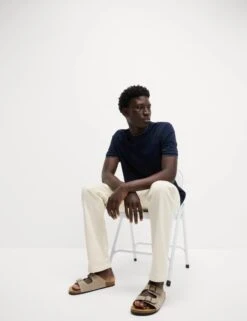 Pure Cotton Textured T-Shirt -Marksandspencer Sale Store Pure Cotton Textured T Shirt 2