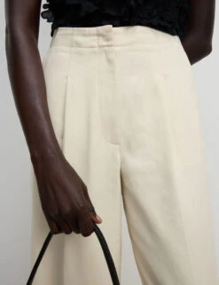 Pure Cotton Twill Barrel Leg Trousers -Marksandspencer Sale Store Pure Cotton Twill Barrel Leg Trousers 2