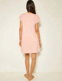 MONSOON Pure Cotton V-Neck Knee Length Kaftan Dress -Marksandspencer Sale Store Pure Cotton V Neck Knee Length Kaftan Dress 3