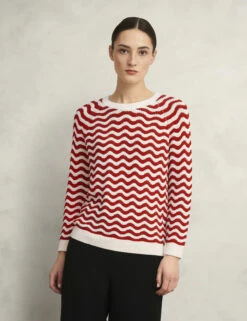Pure Cotton Wavy Striped Jumper