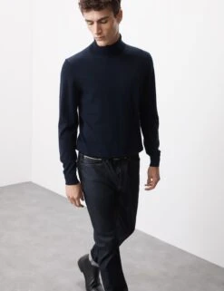 Pure Extra Fine Merino Wool Roll Neck Jumper