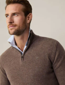 Hackett Pure Lambswool Textured Half Zip Jumper -Marksandspencer Sale Store Pure Lambswool Textured Half Zip Jumper 2
