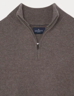 Hackett Pure Lambswool Textured Half Zip Jumper -Marksandspencer Sale Store Pure Lambswool Textured Half Zip Jumper 8