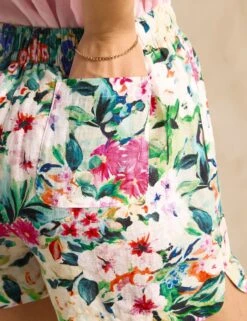 Joules Pure Linen Floral Shorts -Marksandspencer Sale Store Pure Linen Floral Shorts 6