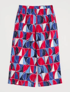 Pure Linen Geometric Wide Leg Culottes -Marksandspencer Sale Store Pure Linen Geometric Wide Leg Culottes 1