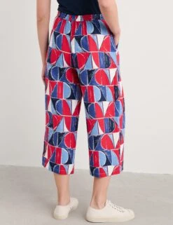 Pure Linen Geometric Wide Leg Culottes -Marksandspencer Sale Store Pure Linen Geometric Wide Leg Culottes 3