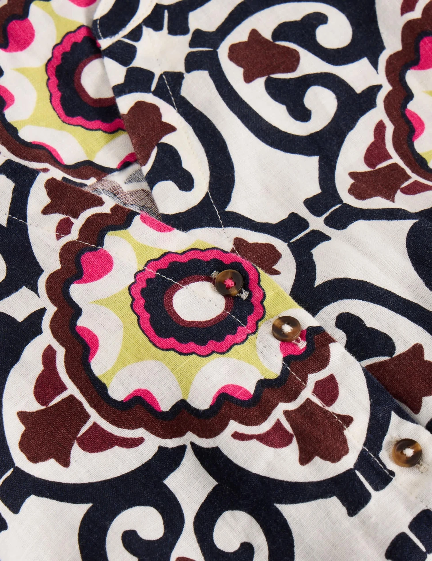 WHITE STUFF Pure Linen Printed Midi Shirt Dress 6 WHITE STUFF Pure Linen Printed Midi Shirt Dress - Image 6