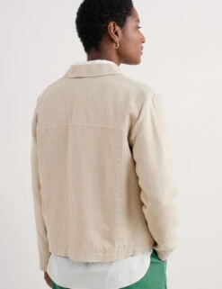 Pure Linen Relaxed Cropped Utility Jacket -Marksandspencer Sale Store Pure Linen Relaxed Cropped Utility Jacket 2