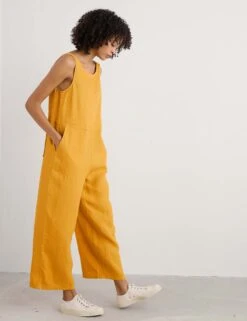 Pure Linen Sleeveless Jumpsuit