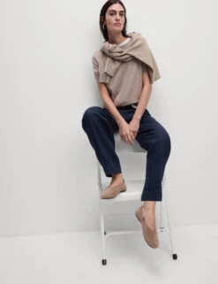 Pure Linen Tapered Trousers -Marksandspencer Sale Store Pure Linen Tapered Trousers 2