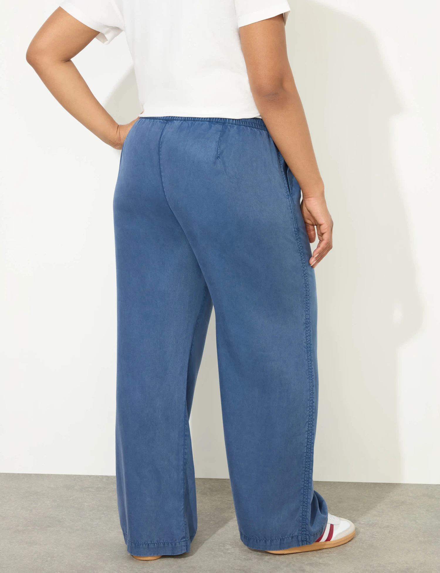 Pure Lyocell Drawstring Wide Leg Trousers 7 Pure Lyocell Drawstring Wide Leg Trousers - Image 7