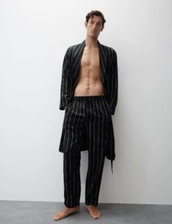 Pure Lyocell Striped Dressing Gown -Marksandspencer Sale Store Pure Lyocell Striped Dressing Gown 5