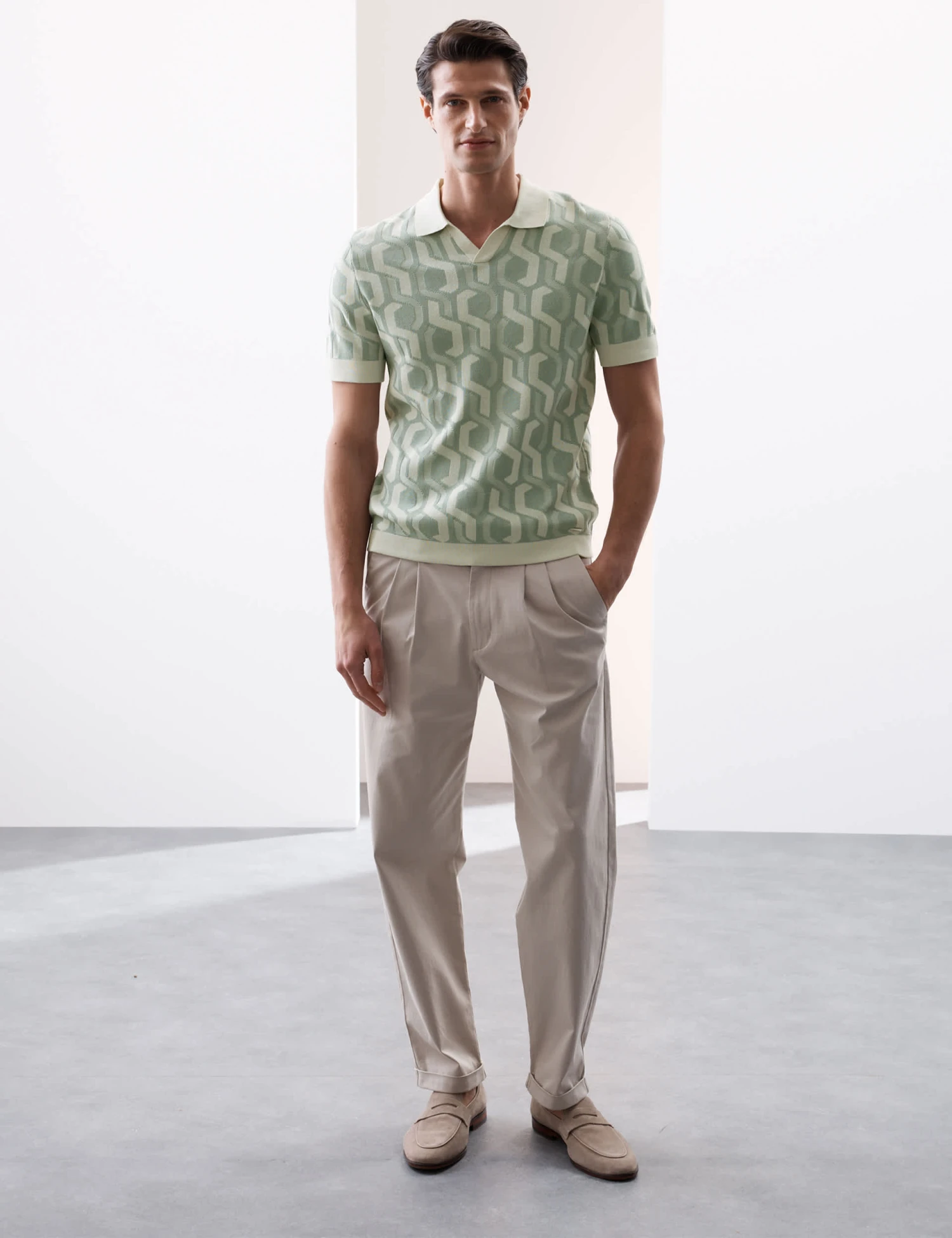 Pure Mercerised Cotton Knitted Polo Shirt 4 Pure Mercerised Cotton Knitted Polo Shirt - Image 4