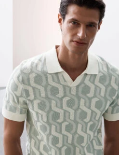 Pure Mercerised Cotton Knitted Polo Shirt 23 Pure Mercerised Cotton Knitted Polo Shirt -Marksandspencer Sale Store Pure Mercerised Cotton Knitted Polo Shirt 6