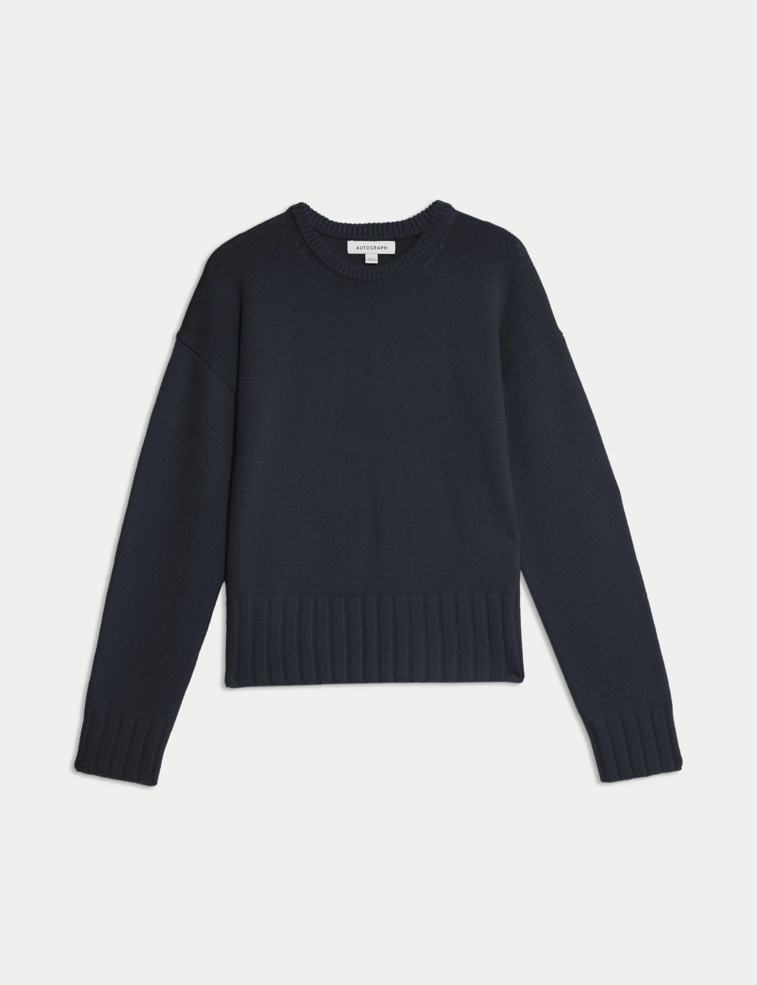 Pure Merino Wool Ribbed Crew Neck Jumper 2 Pure Merino Wool Ribbed Crew Neck Jumper - Image 2