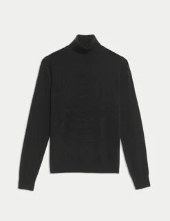 Pure Merino Wool Roll Neck Jumper -Marksandspencer Sale Store Pure Merino Wool Roll Neck Jumper 1