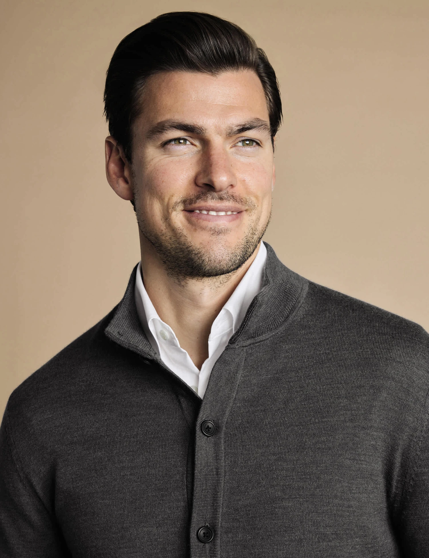 Pure Wool Funnel Neck Cardigan 3 Pure Wool Funnel Neck Cardigan - Image 3