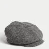 Pure Wool Herringbone Baker Boy Hat