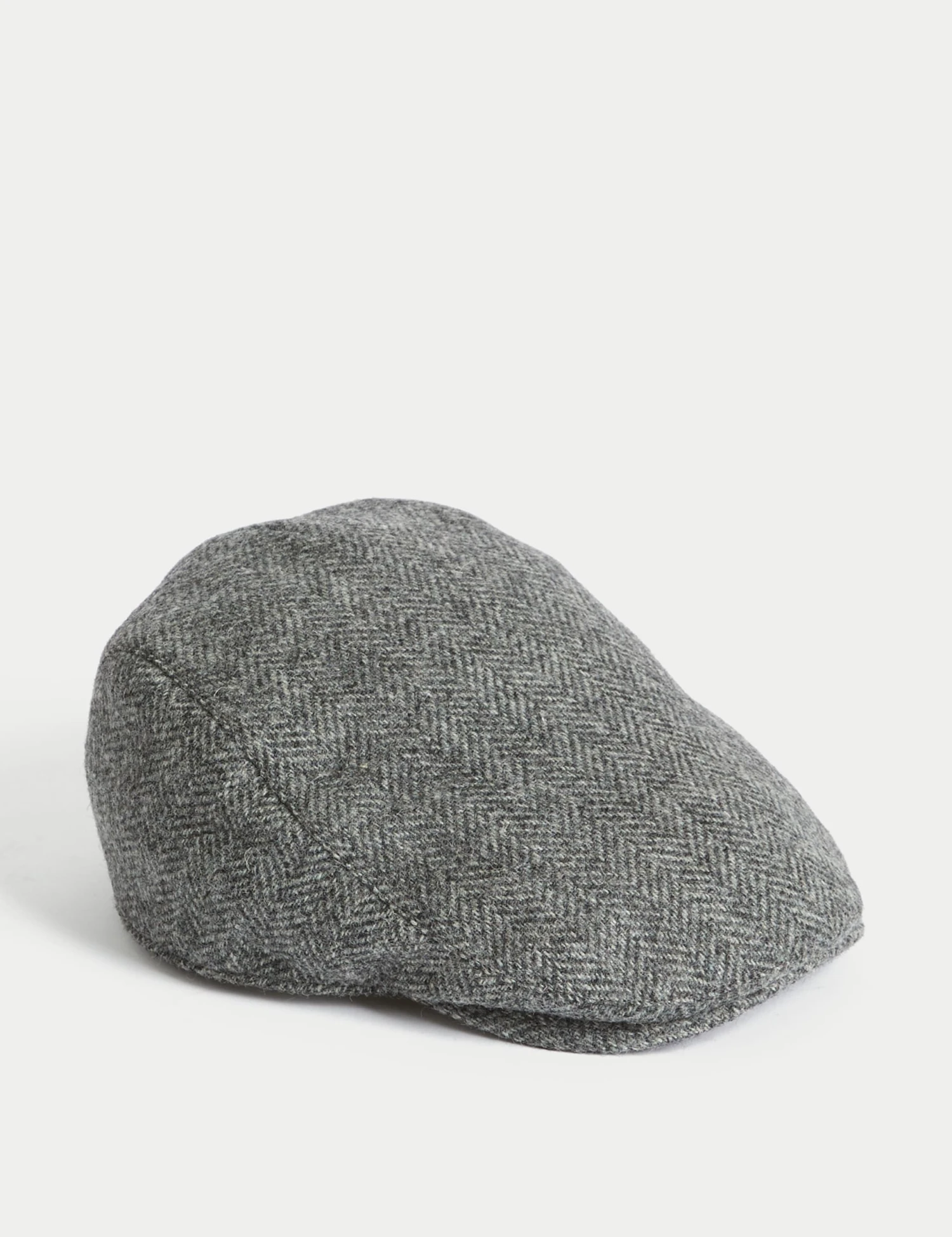 Pure Wool Herringbone Flat Cap With Stormwear™ 1 Pure Wool Herringbone Flat Cap With Stormwear™